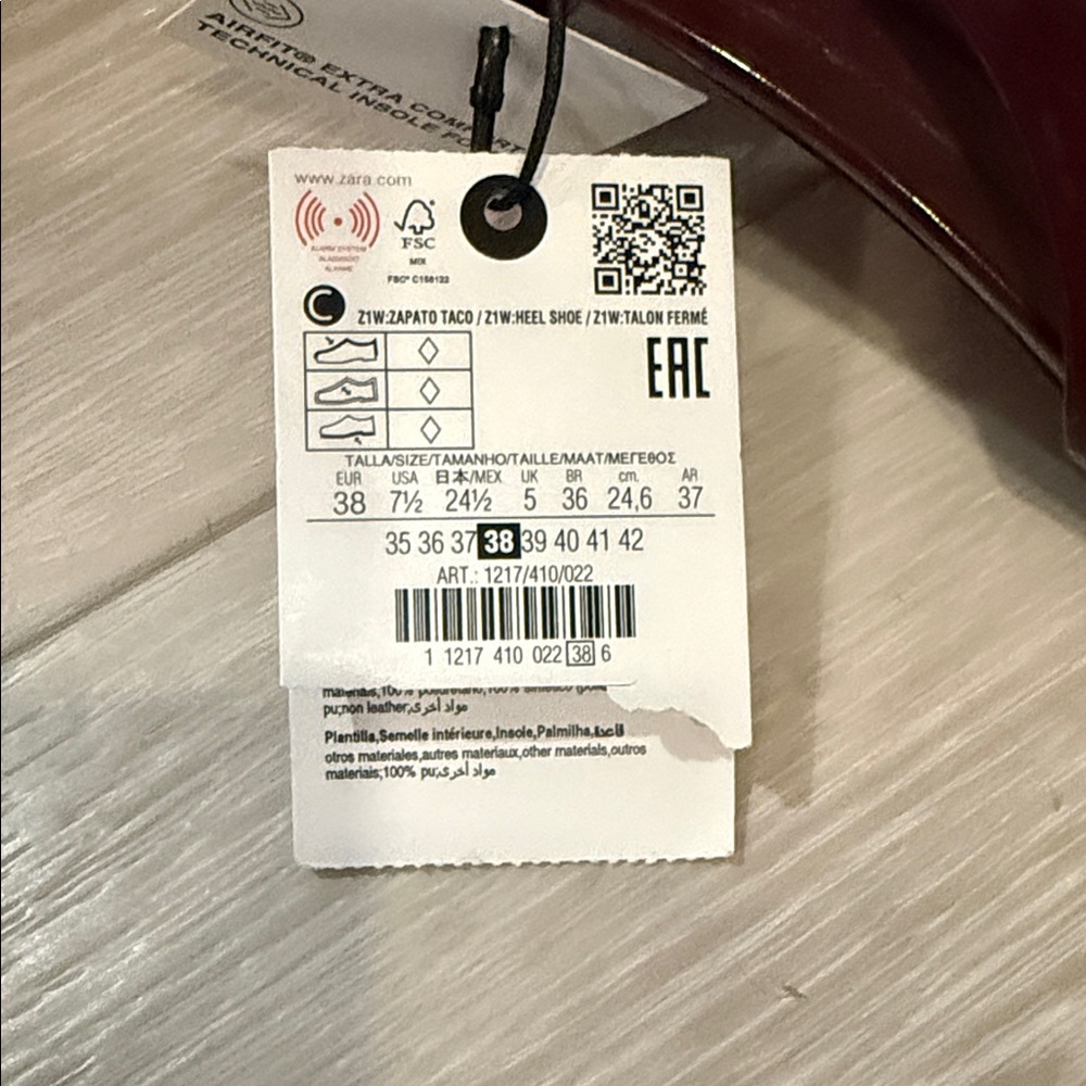 Zara Women's Dark Red Plum Kitten Heels (NEW) - Picture 2 of 4